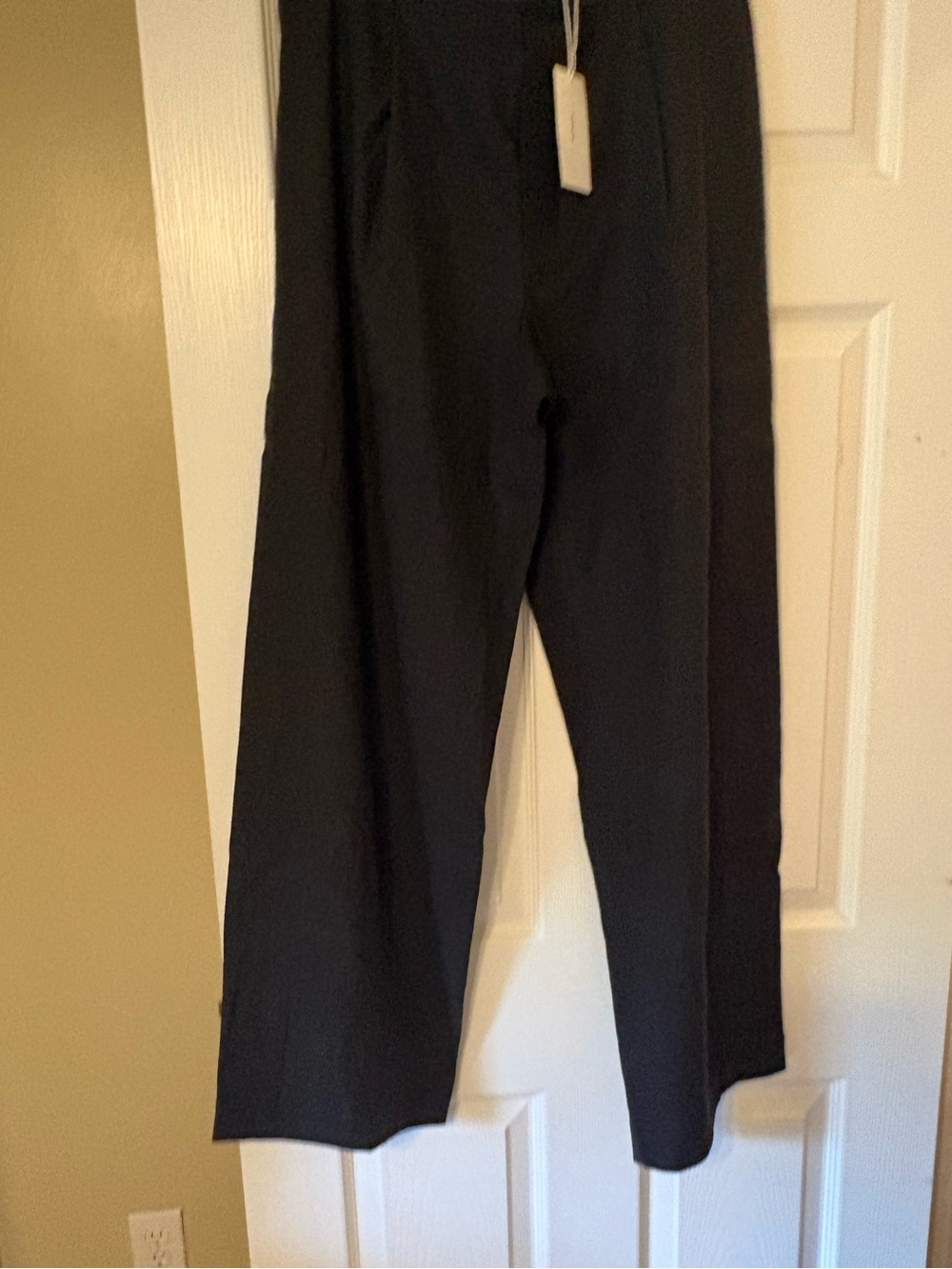 Vince Black Trousers Wide Leg Stretch Pull On Pants Minimalist Workwear NWT